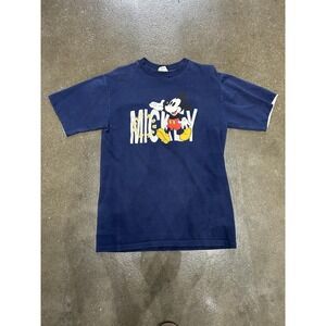 Mickey Mouse Shirt Mens Medium Blue Carolina Connection Graphic Tee T-Shirt
